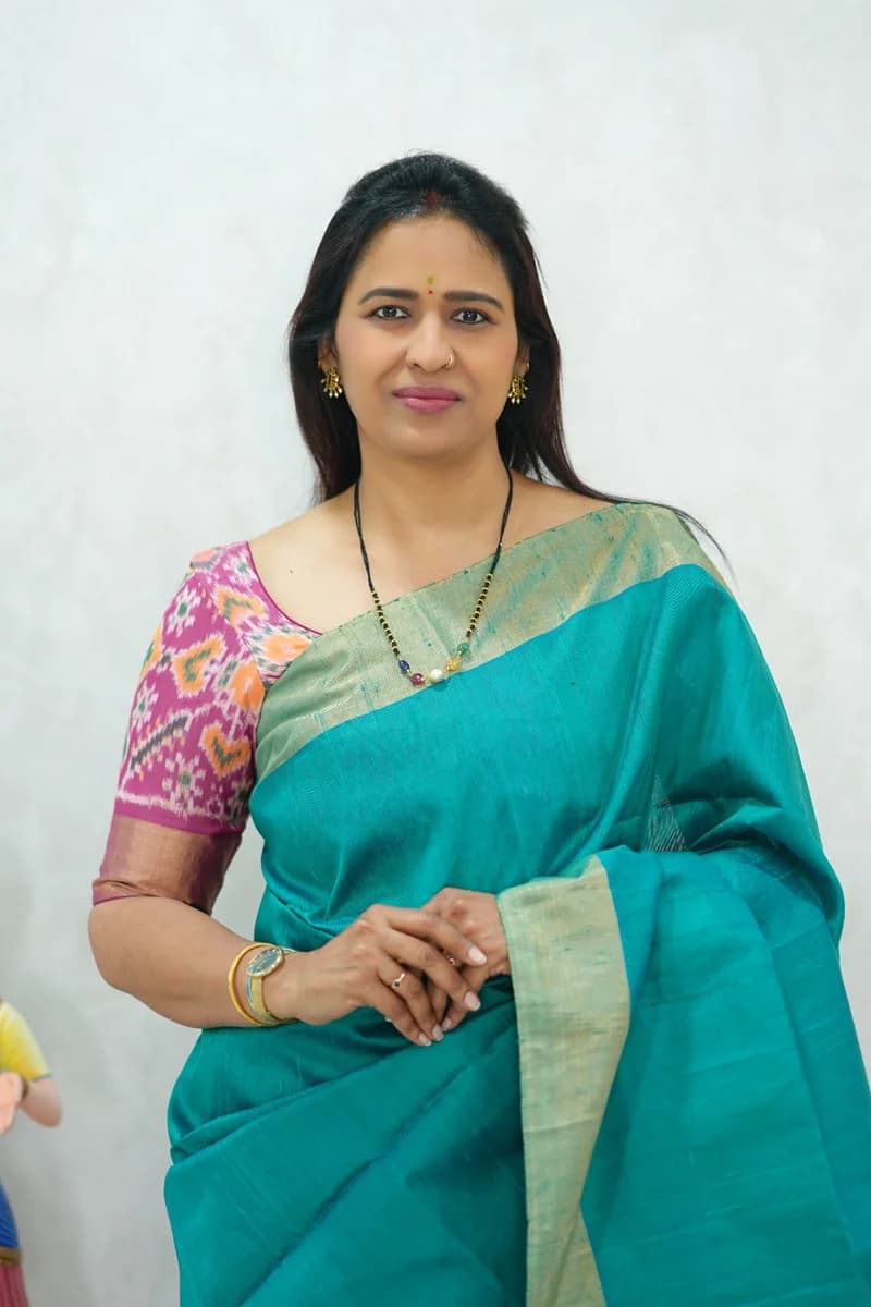 Pure Raw Silk Saree in light blue and pink colour